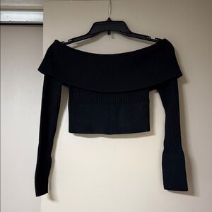 Wild Fable Off-Shoulder Black Sweater
